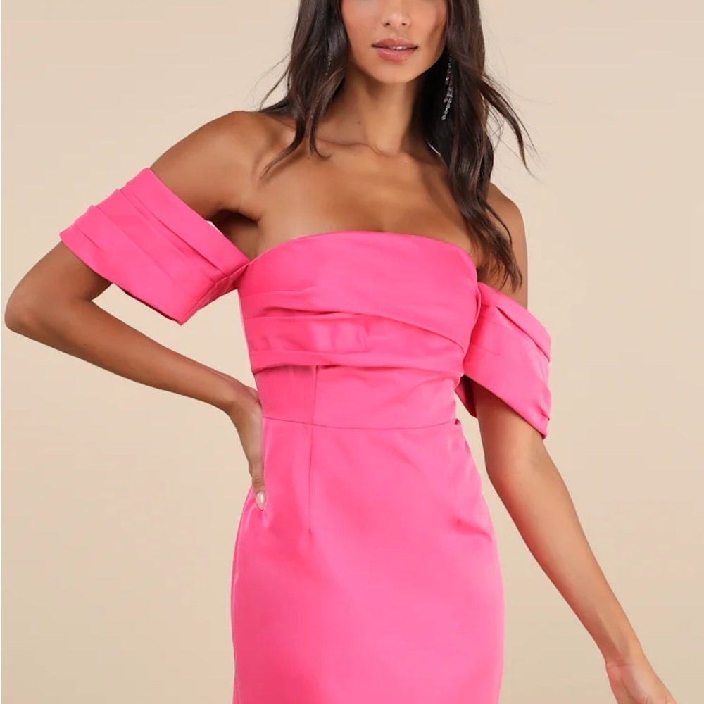 Mini Pink Off-Shoulder Dress